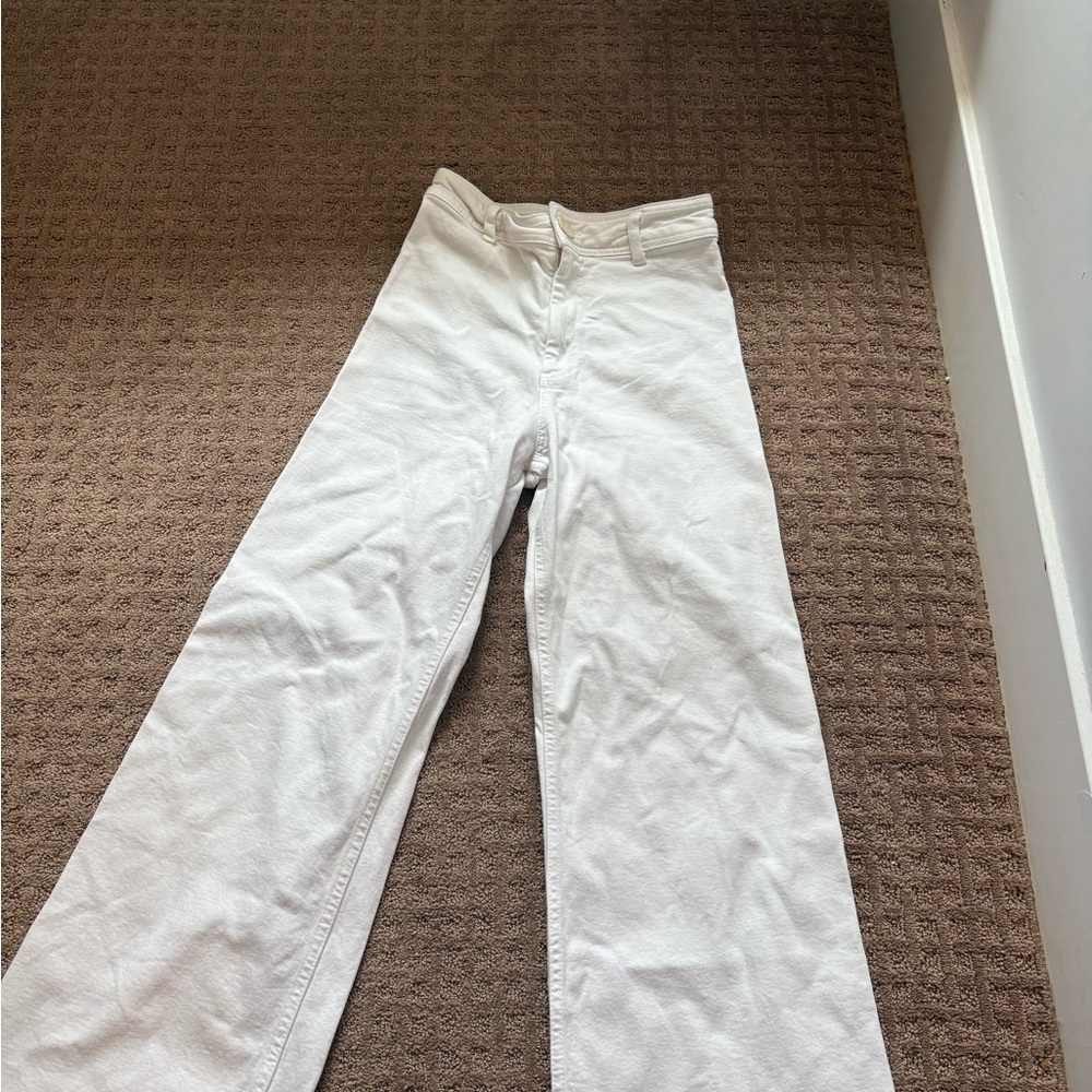 White Wide-Leg Pants